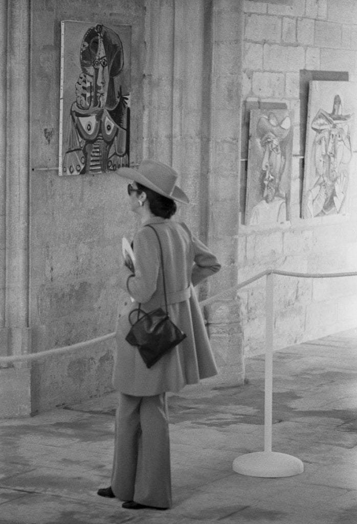 Painting exhibition of Pablo Picasso at Palais des Papes in Avignon, France, 1973. Photo by Michel Ginfray/Gamma-Rapho via Getty Images.