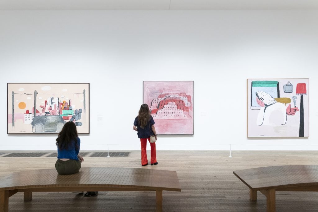 Installation view of the Philip Guston exhibition at Tate Modern in London 