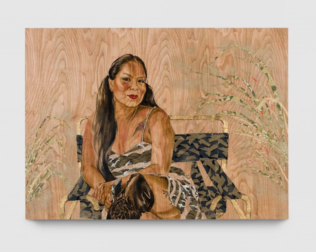 Shizu Saldamando, Portrait of Artist Cayla Willie (2023). Image courtesy of the artist and Charlie James Gallery, Los Angeles. © 2023 Shizu Saldamando; Photo © 2023 Yubo Dong @ofphotostudio