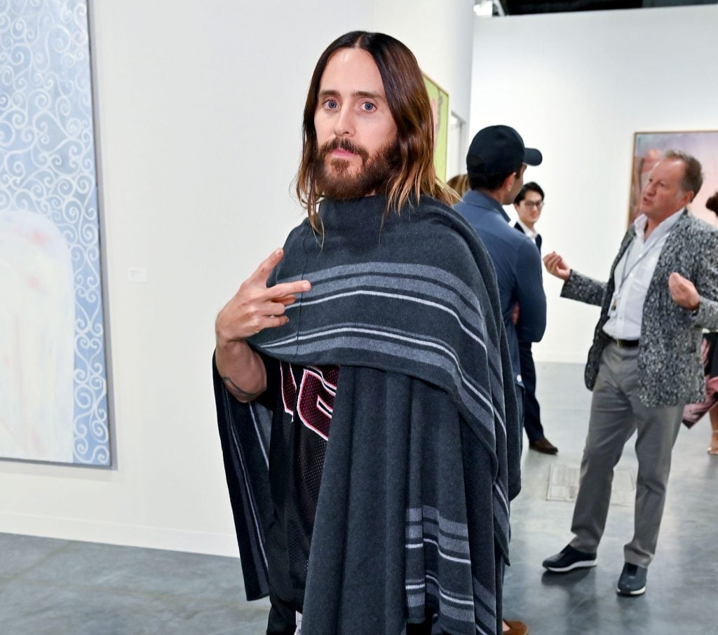 Jared Leto attends the VIP preview of Art Basel Miami Beach at the Miami Beach Convention Center on December 6, 2023 in Miami Beach, Florida.