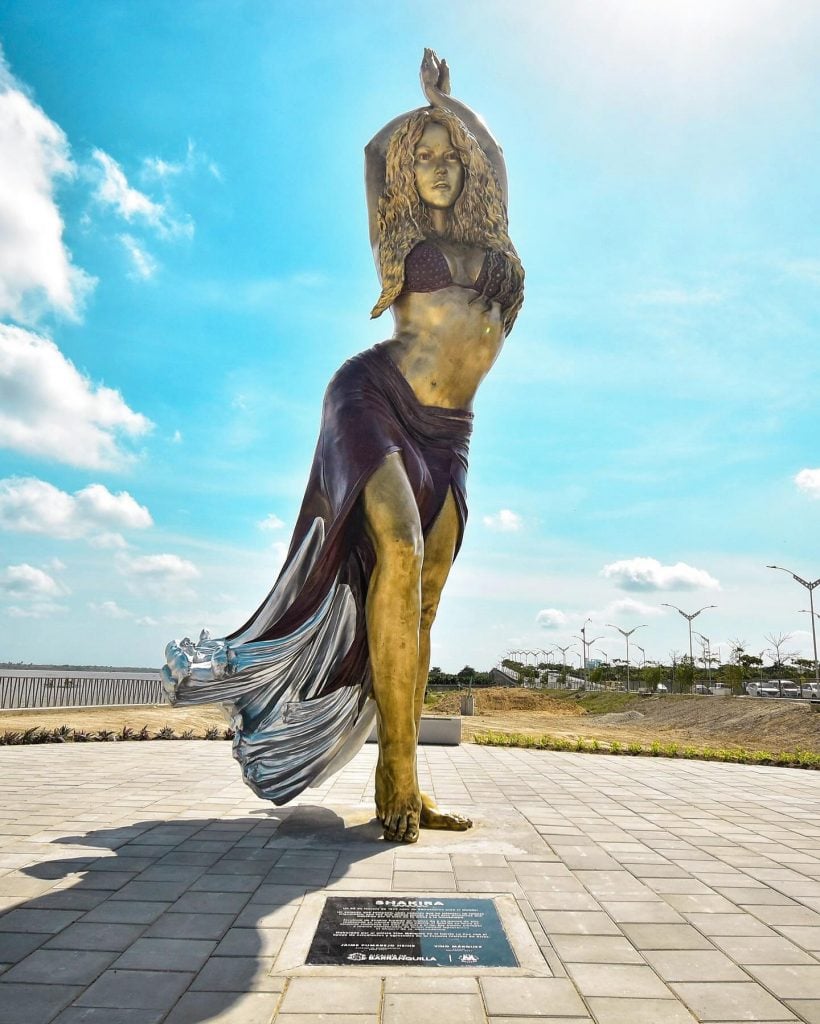 The Shakira statue in Barranquilla, Colombia. Photo: @Shakira on Instagram.