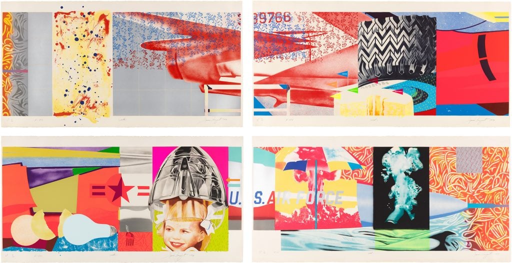 James Rosenquist, <em>F-111 (G. 73)</em> (1974), which is being offered by Phillips later this month. Image courtesy of Phillips.