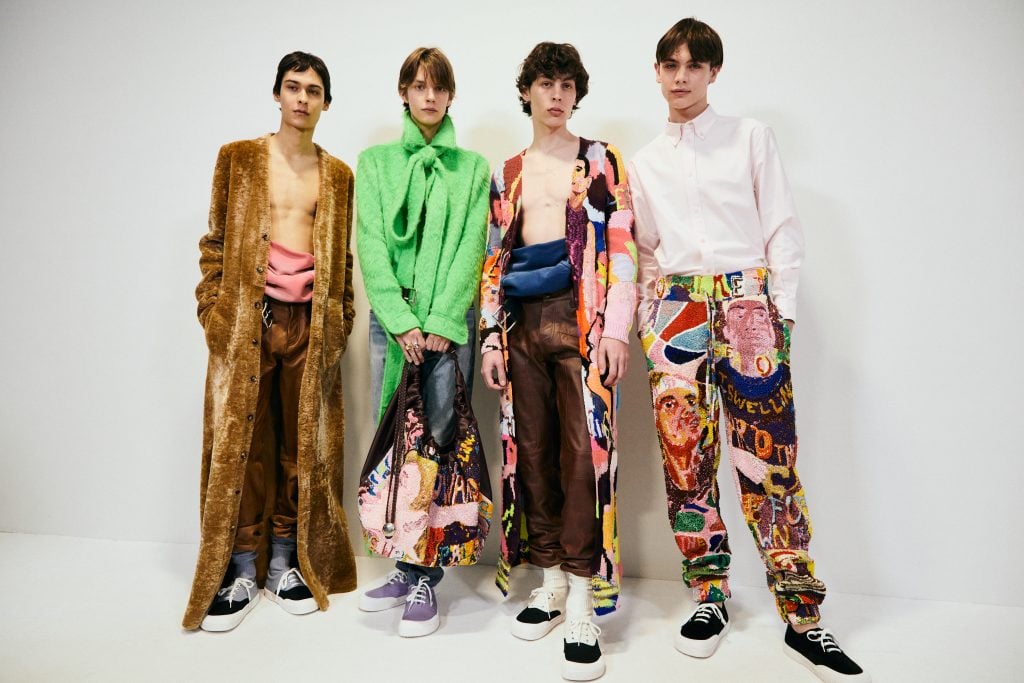 A behind-the-scenes photograph from Loewe's Autumn/Winter 2024 menswear show in Paris. Photo: Molly Lowe. Courtesy of Loewe.