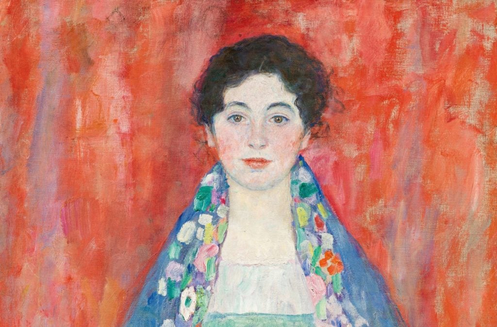 Gustav Klimt, Portrait of Fräulein Lieser (1917) (detail).