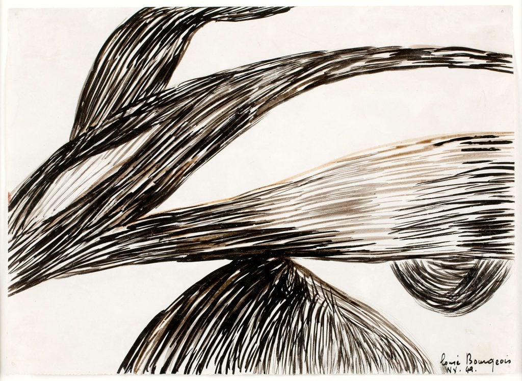 Louise Bourgeois, <em>Untitled</em> (1949). Ink on paper. 