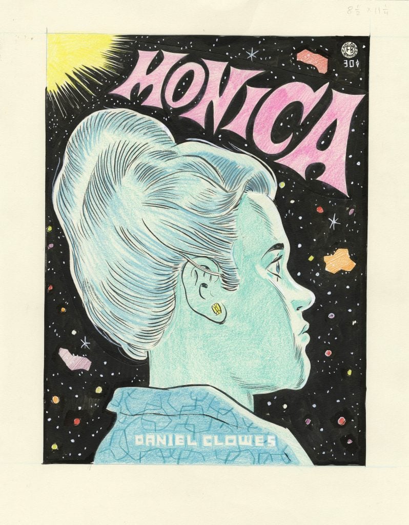 Daniel Clowes, Monica cover sketch (2023).