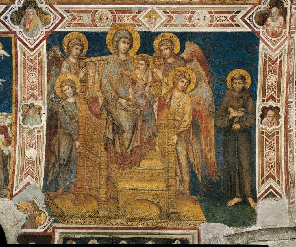 An image of the newly restored 13th century fresco by Cimabue.