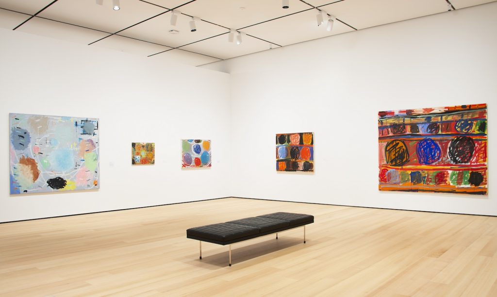 Installation view, "Stanley Whitney: How High the Moon" at Buffalo AKG. Courtesy of Buffalo AKG. 