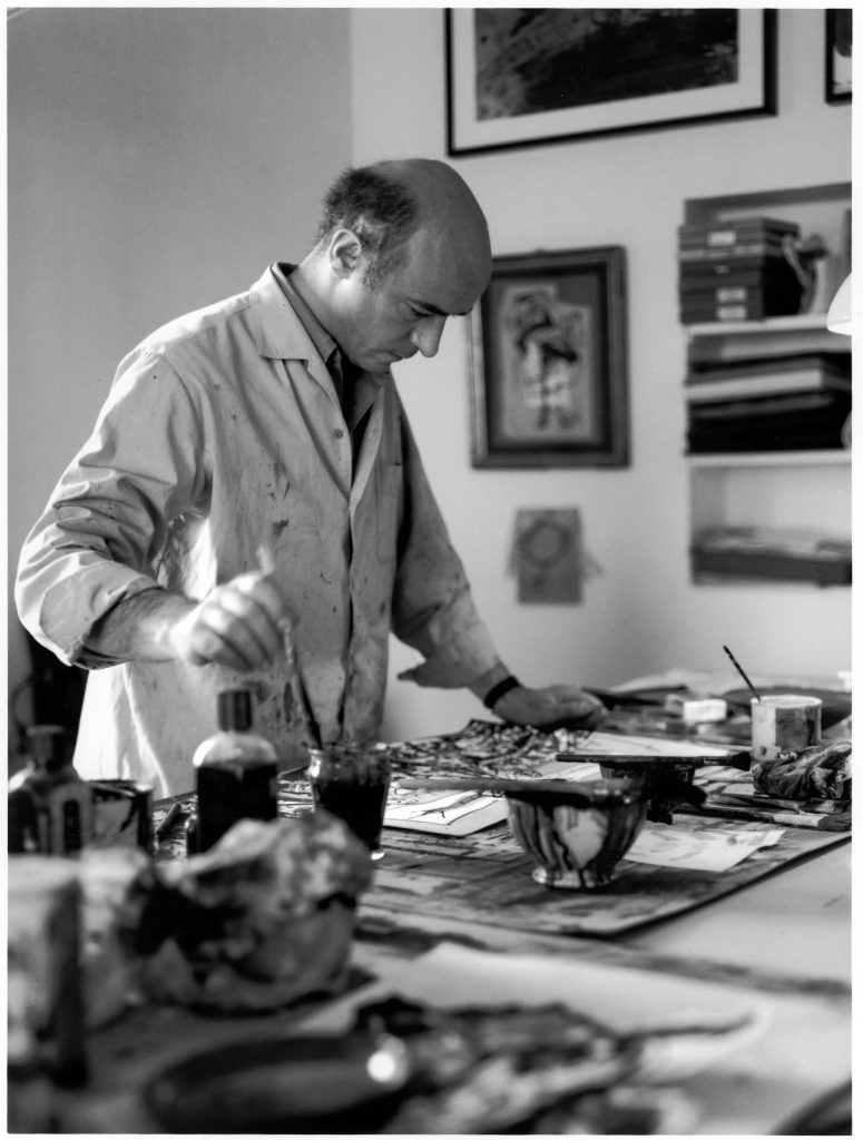 Antonio Saura photographed in his studio in Cuenca, Spain in 1971. Photograph © Jaume Blassi