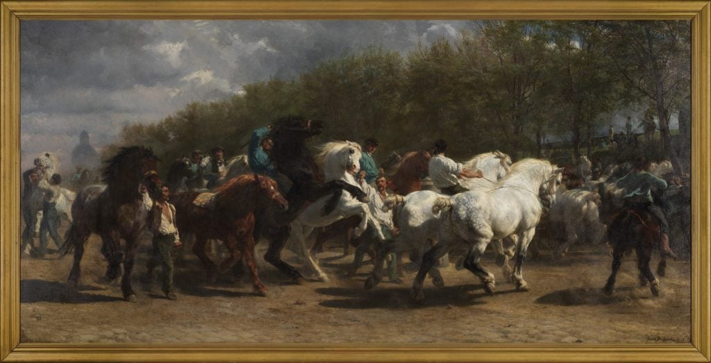 A painting of horses