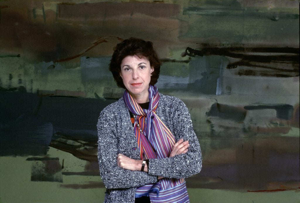 The artist Helen Frankenthaler poses for the camera