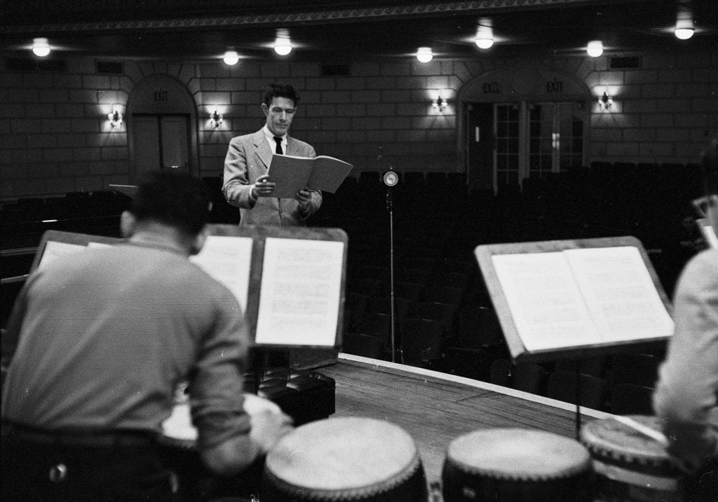 John Cage, Rehearsing with colleagues for his Town Hall 25 Year Retrospective Concert in New York City