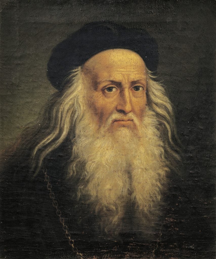 A portrait of Renaissance painter Leonardo da Vinci.