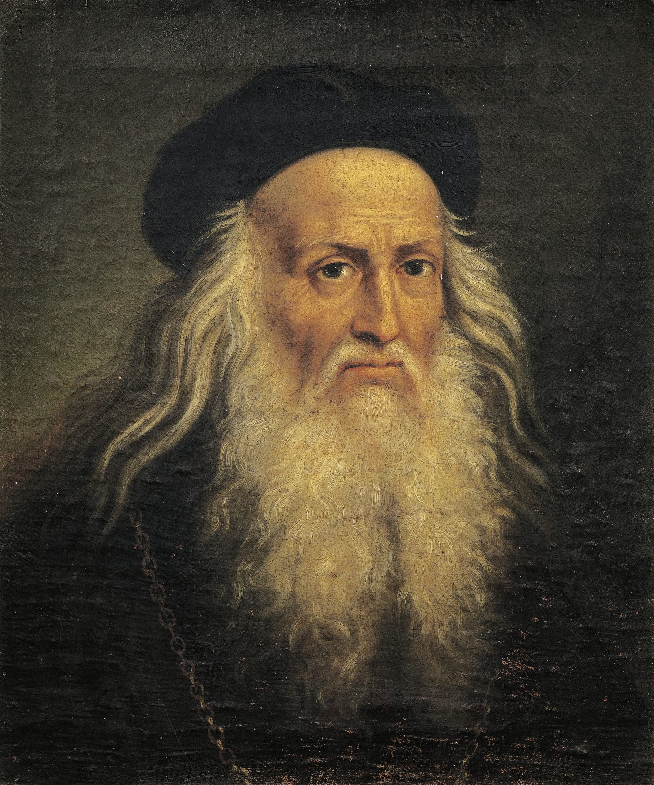 A portrait of Renaissance painter Leonardo da Vinci.