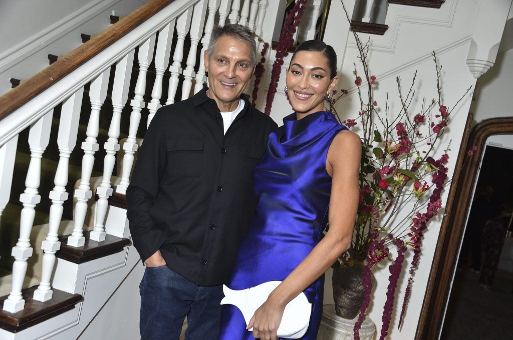 Super agent Ari Emanuel and his wife, beloved cool girl designer Sarah Staudinger at the STAUD and Jeffrey Deitch celebration of Frieze 2024 in Los Angeles, California. Photo by Gregg DeGuire/WWD via Getty Images.