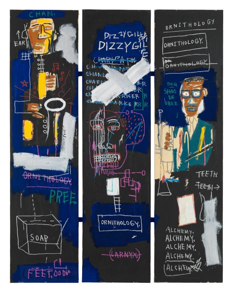 Jean-Michel Basquiat Horn Players, (1983) The Broad Art Foundation. Image courtesy Gagosian Gallery.