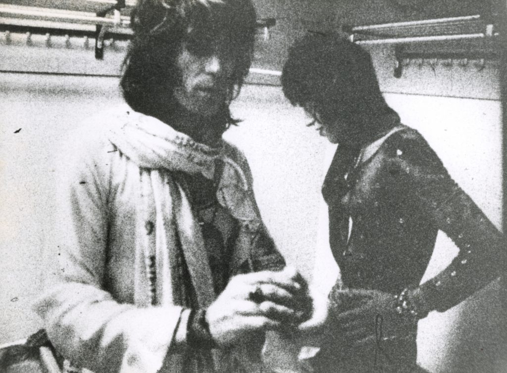 Mick and Keith Backstage, USA (early 70s). Image courtesy of Spanish Tony Media and Bayliss Rare Books.