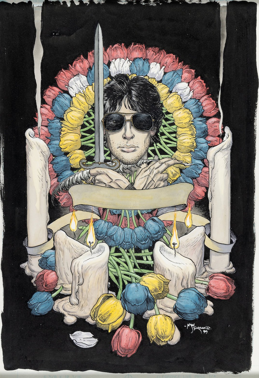 Michael Kaluta, Gods & Tulips Neil Gaiman Cover Portrait (1999). Photo courtesy of Heritage Auctions.