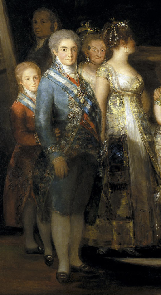 Details of Francisco Goya's Retrato de María Luisa de Parma en traje de corte (1799).