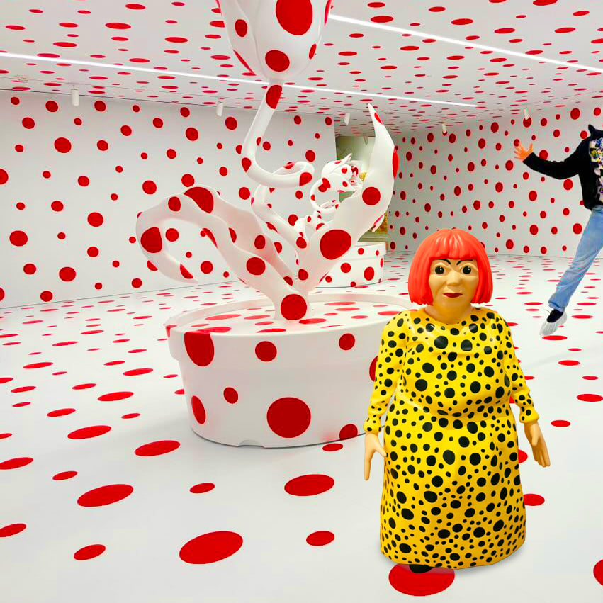 Kusama-rama: There are as many punters landing in L.A. as dots in a Kusma room. But buyer’s beware: There are a ton of fakes flooding the market with obvious red flags that can be seen by those cautious enough to look past the dots. Photo courtesy Kenny Schachter.