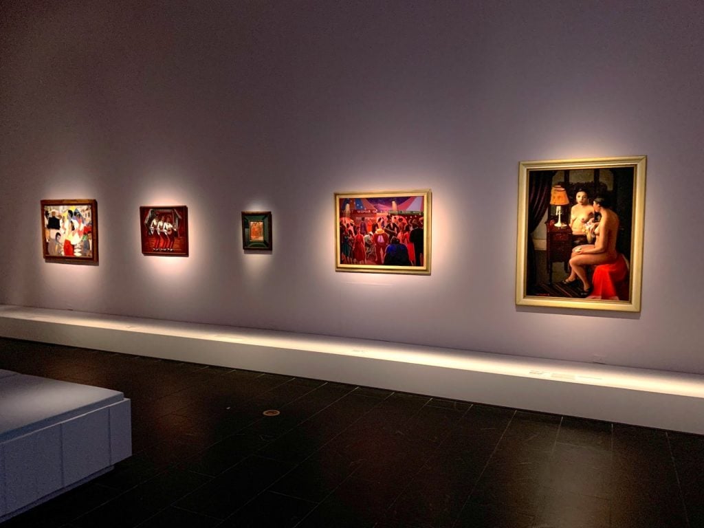 Paintings in the "Nightlife" gallery of "The Harlem Renaissance and Transatlantic Modernism" at the Metropolitan Museum of Art