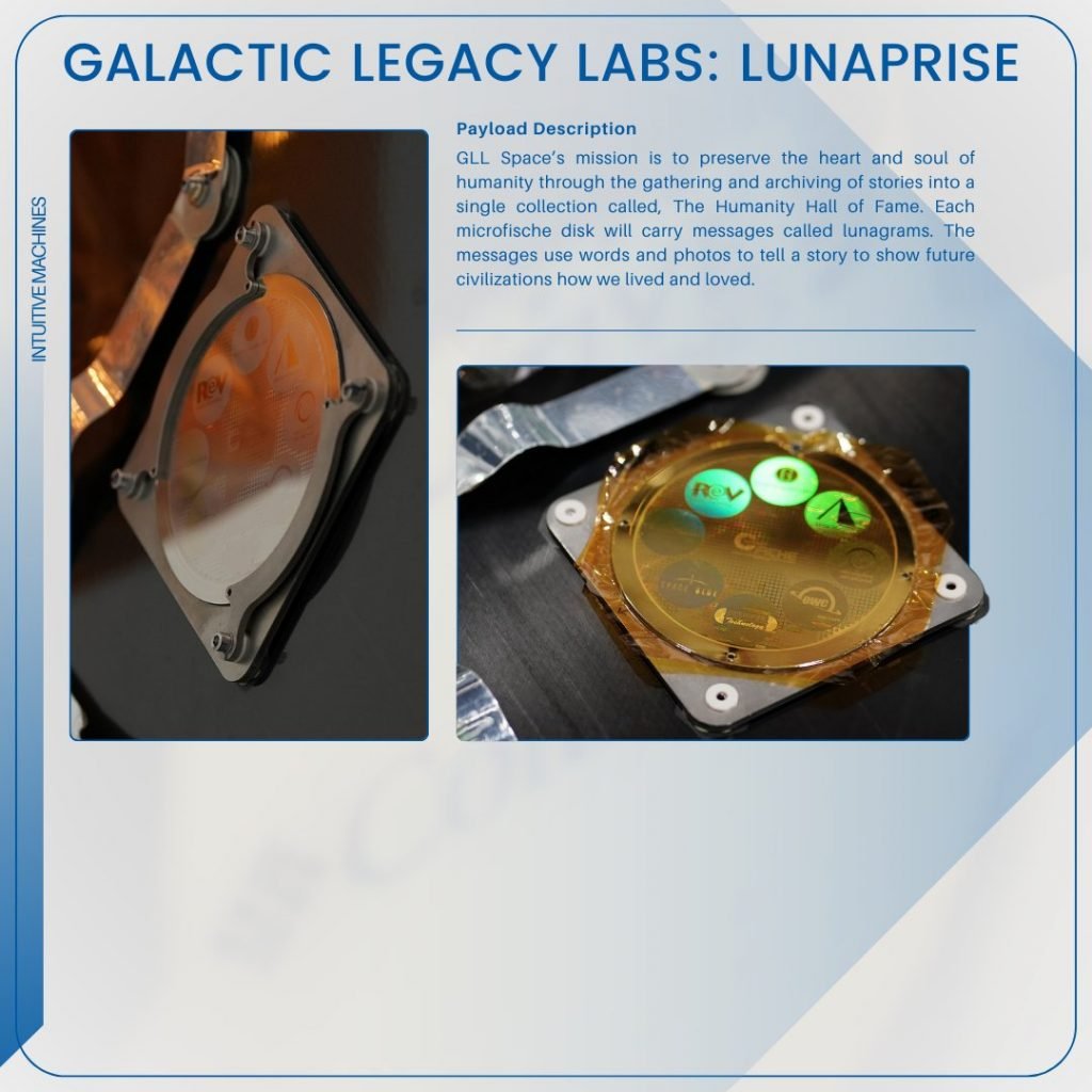 An image that says "GALACTIC LEGACY LABS: LUNAPRISE" with two images of nickel disks
