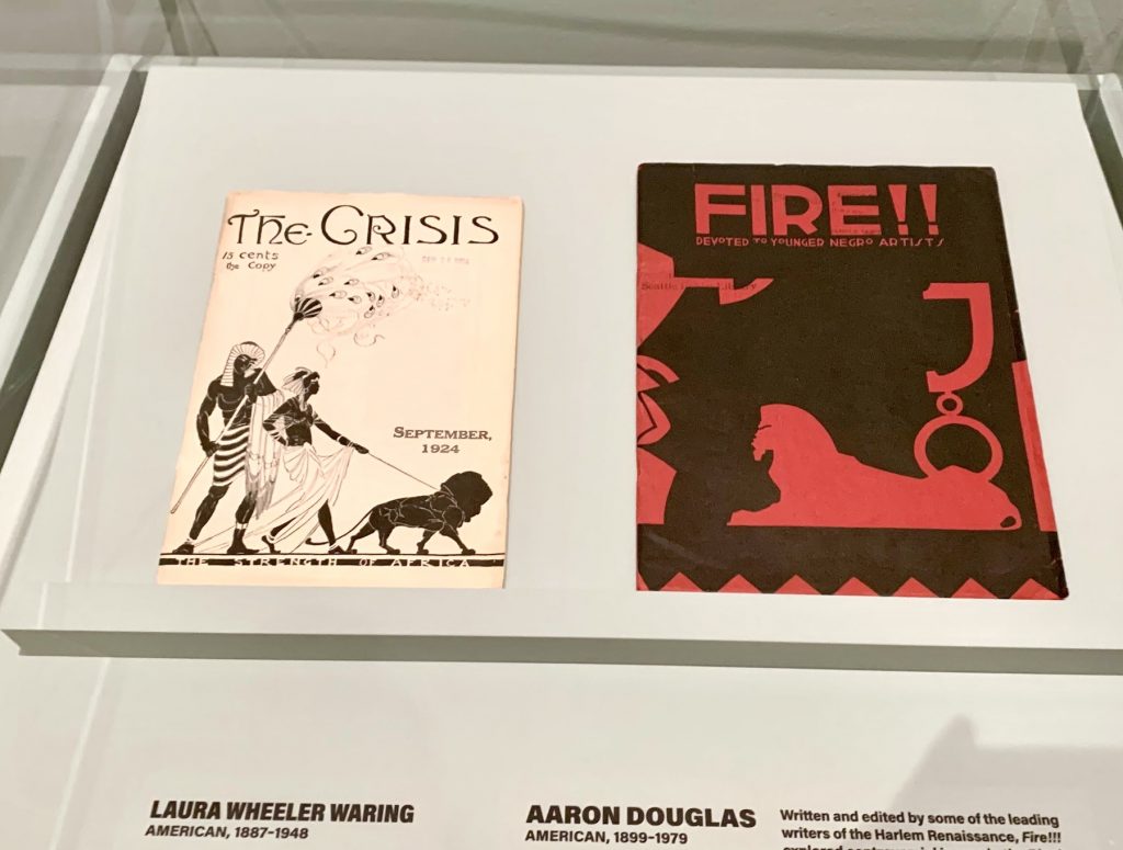 Laura Wheeler Waring, The Strength of Africa, cover of The Crisis (September 1924) and Aaron Douglas, cover of Fire!!! (November 1926)