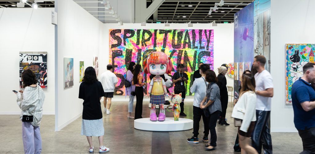 Guests gathered at Art Basel Hong Kong in 2023. It was the fair’s largest edition since 2019. Courtesy Art Basel.