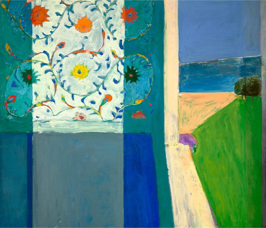 Richard Diebenkorn’s Recollections of a Visit to Leningrad (1965) set a record for the artist and was the top-selling work in the postwar category. © Richard Diebenkorn Foundation.