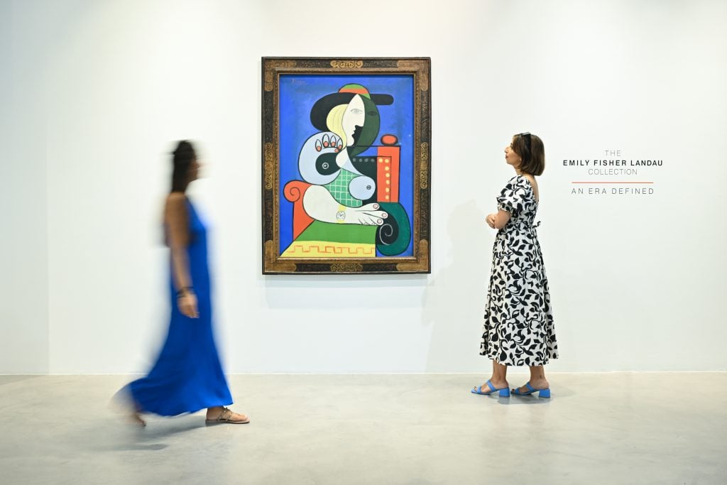 Pablo Picasso's Femme à la Montre (1932), which netted the second-highest price at auction for the late Spanish artist and was the top seller last year in the Impressionist and Modern category. Photo by Cedric Ribeiro/Getty Images for Sotheby's.