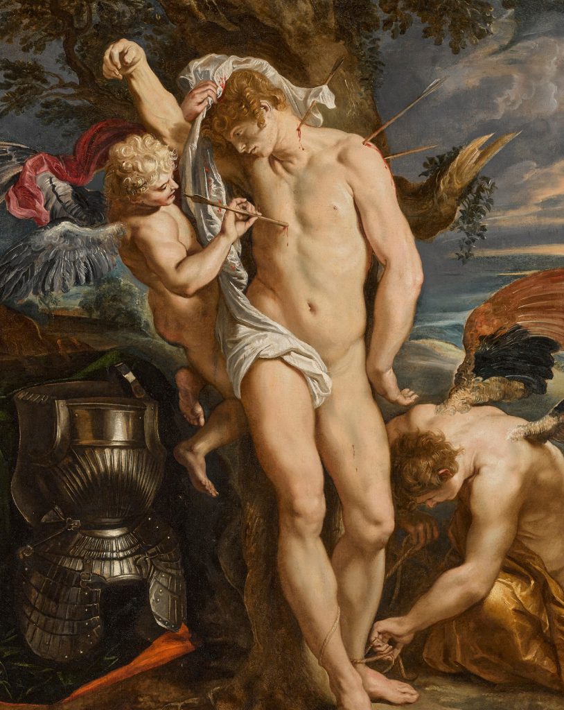 <em>Saint Sebastian Tended by Two Angels</em> (1602–09) by Peter Paul Rubens, the highest-priced artist at auction in the European Old Masters category. Image courtesy of Sotheby’s.