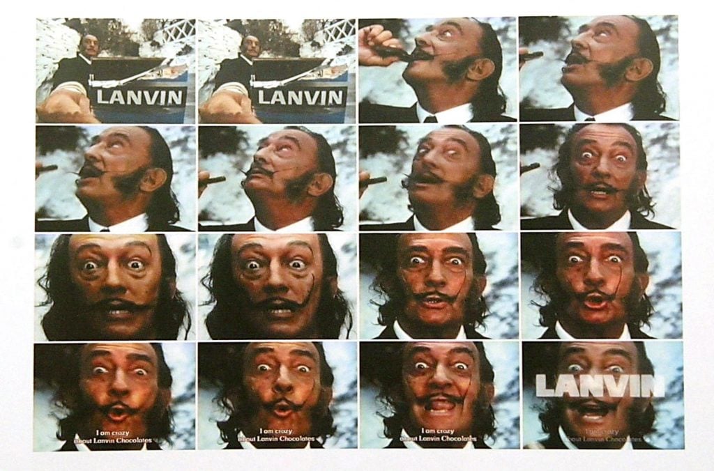 Stills of the "Chocolat Lanvin" French television advertising campaign (1971), one of many advertising works from Spanish artist Salvador Dalí. Photo by Cesar Rangel/AFP via Getty Images.