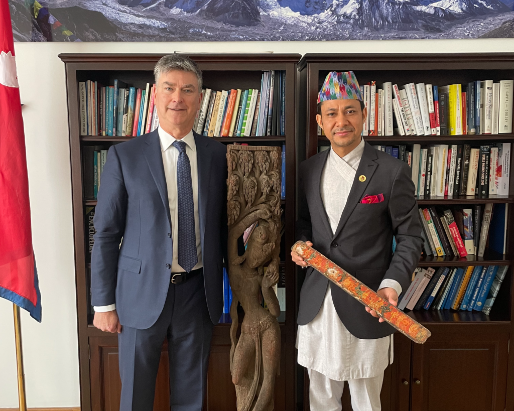 Christopher A. Marinello and Gahendra Rajbhandari, Ambassador of Nepal to Belgium, the Netherlands