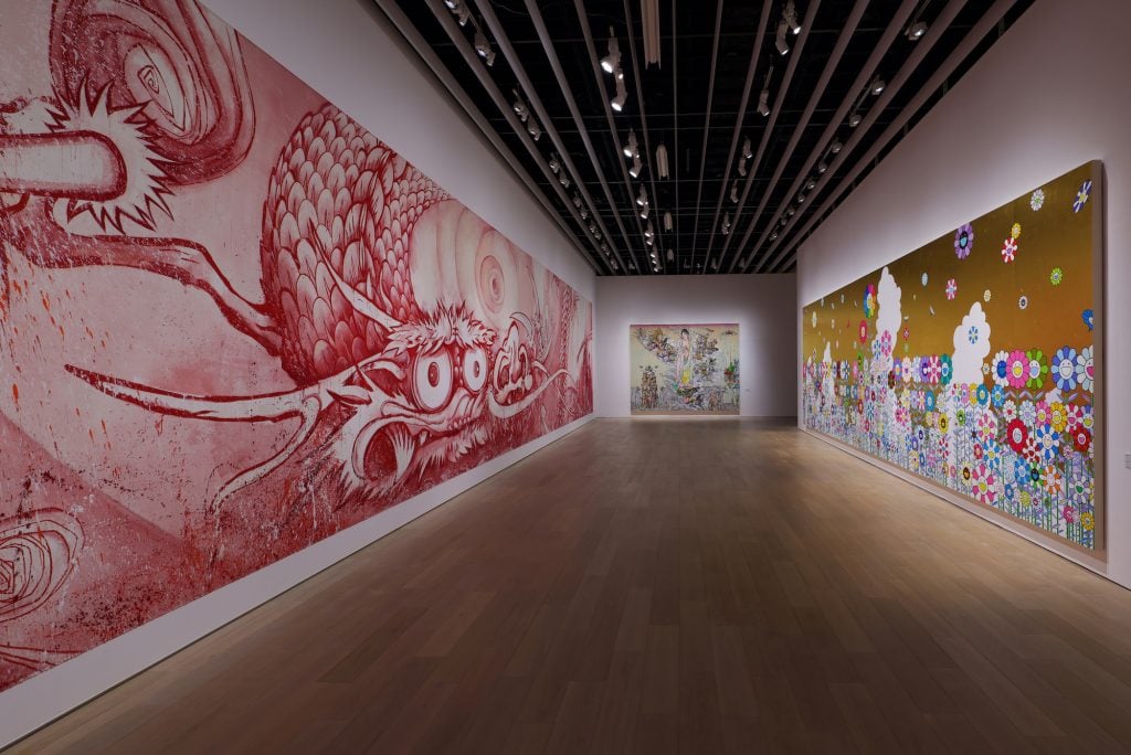 Installation view of Takeshi Murakami's exhibition in Kyoto.