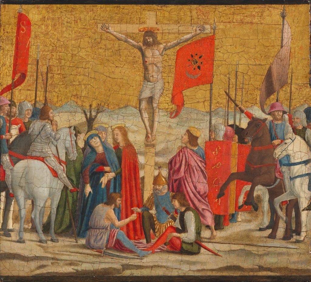 The crucifixion scene that appeared in the predella