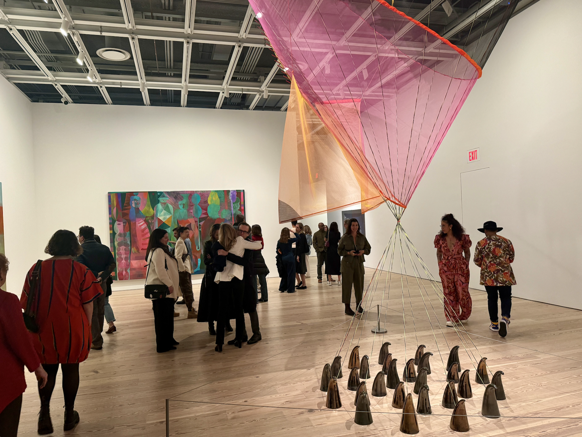 Partygoers at the Whitney Museum of American Art's opening for the 2024 Whitney Biennial.