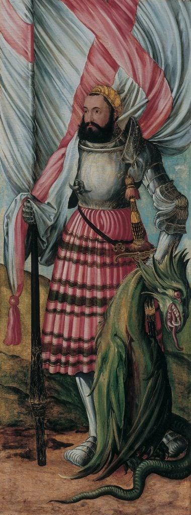 Saint George on the recto of the doors of the triptych