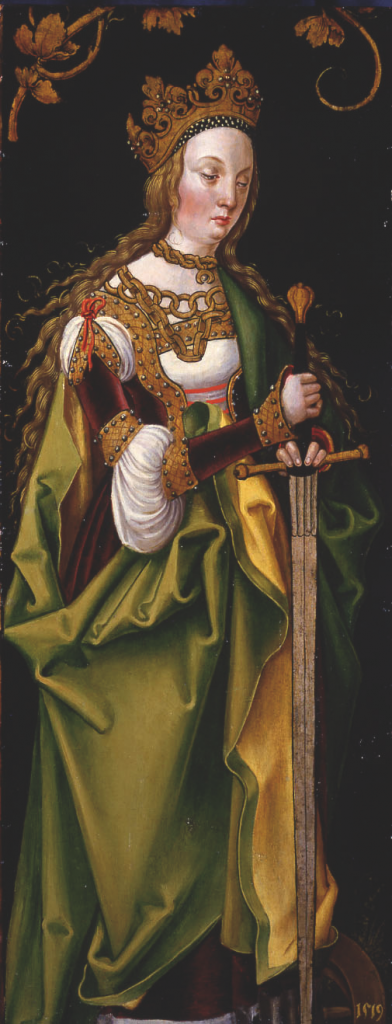 Saint Catherine on the verso of the doors of the triptych