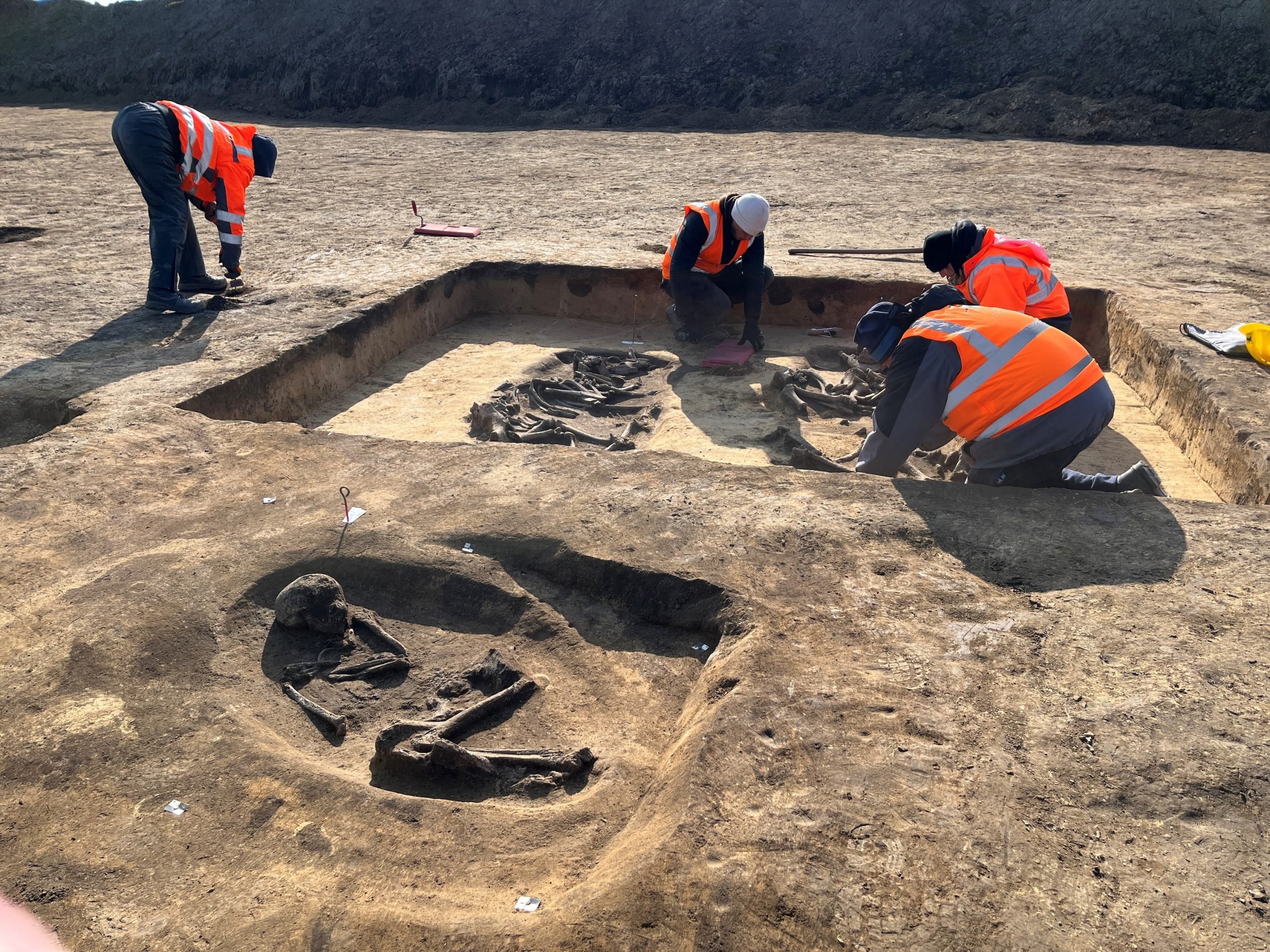 archeologists excavating site outside of Magdeburg.