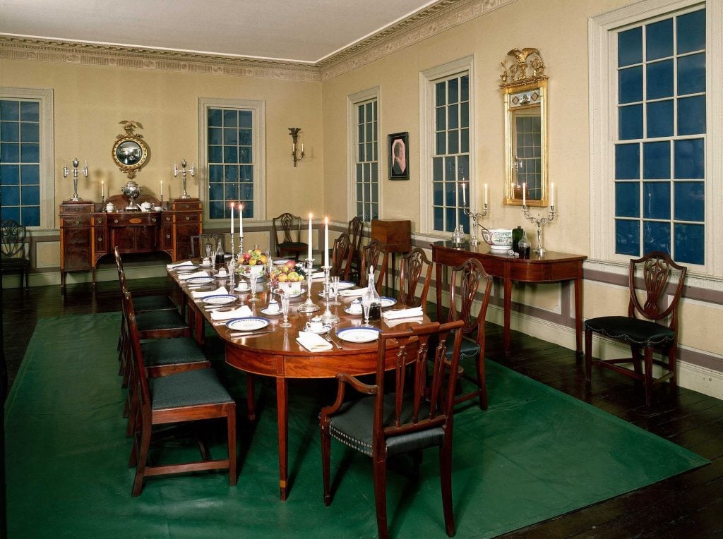 A dining room from the Cane Acres Plantation, in South Carolina.