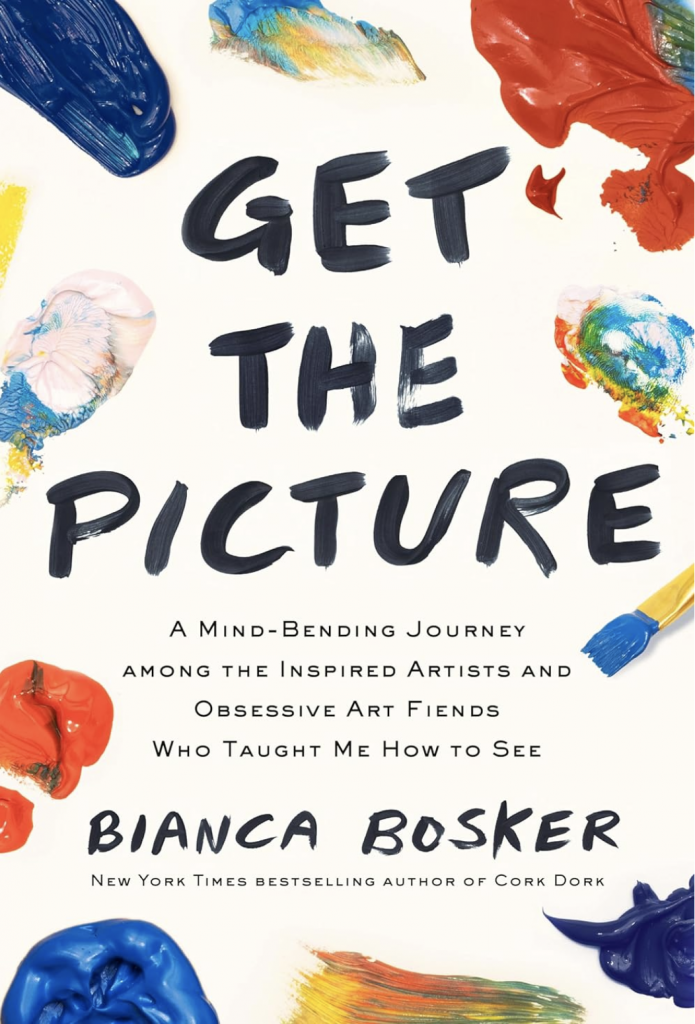a book cover that reads 'get the picture' illustrated with a paint brush and daubs of paint