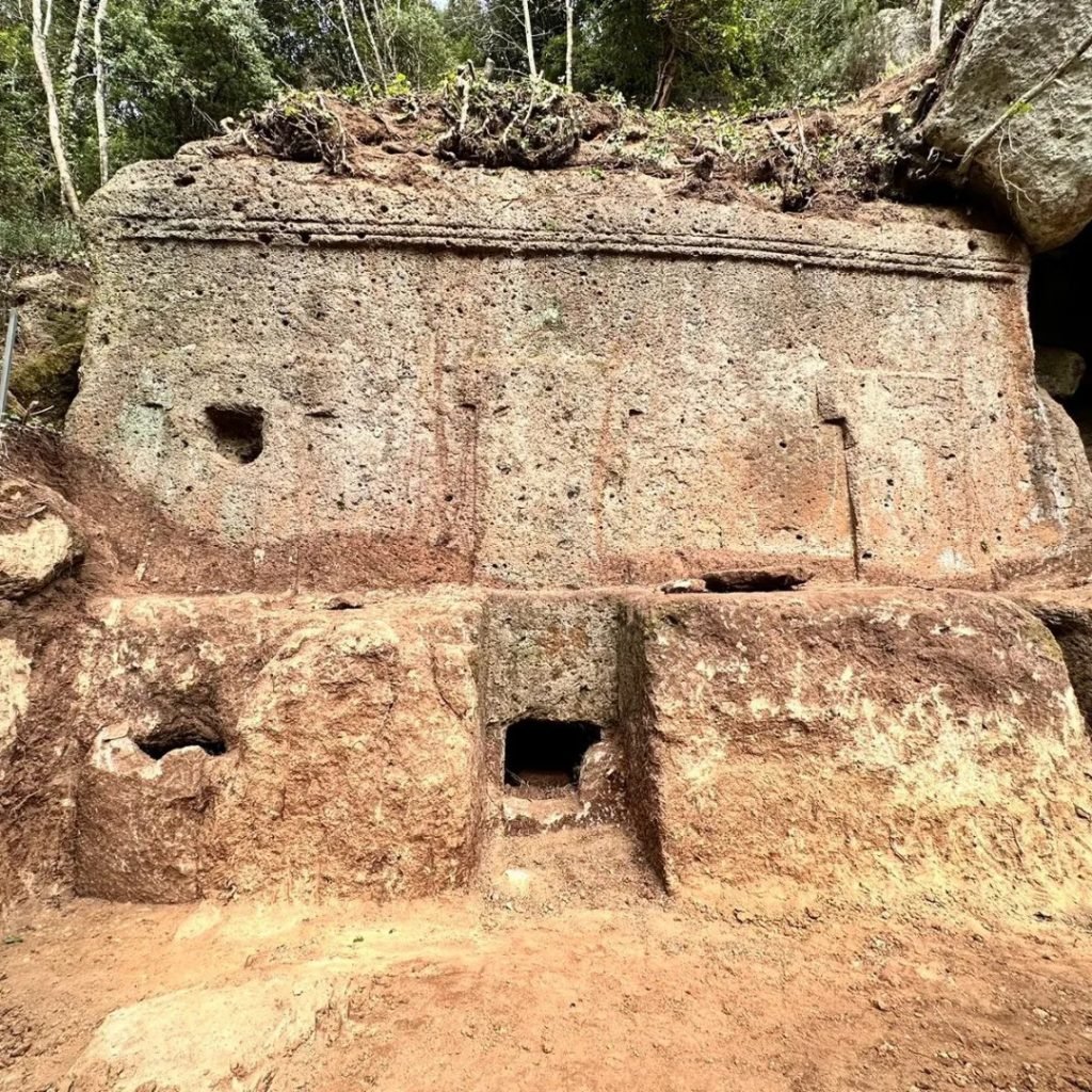 A stone tomb uncovered in Italy.