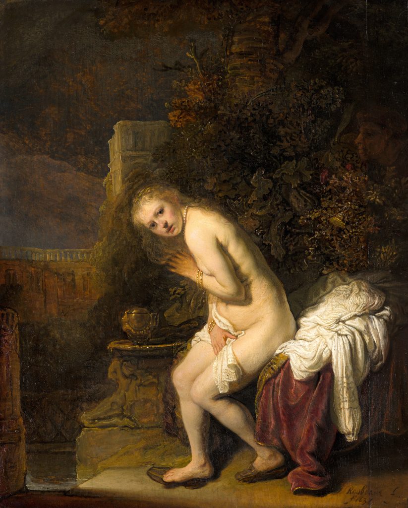 Painting of a naked woman looking at the viewer