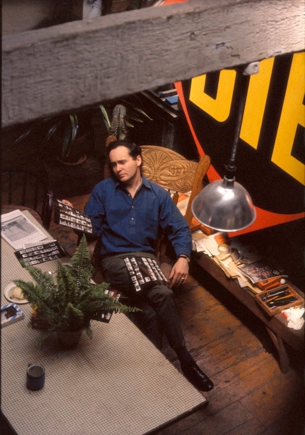 Artist Robert Indiana in his studio.