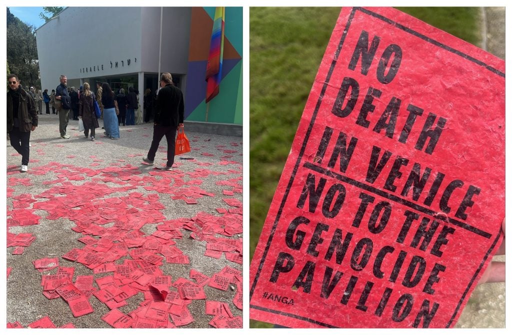 ANGA flyers no to the genocide pavilion at the Venice Biennale 1