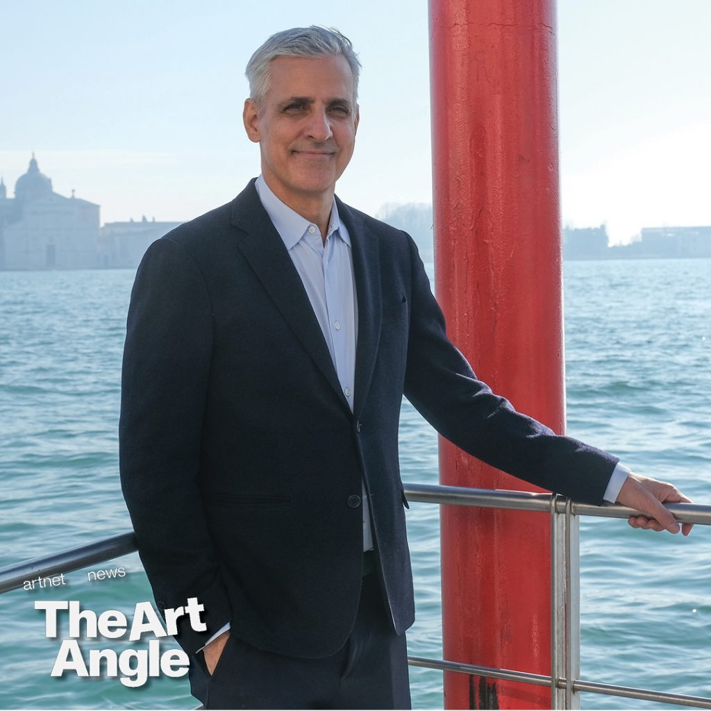 the brazilian curator stands in front of venice's famed waterways ahead of the opening of his biennale.
