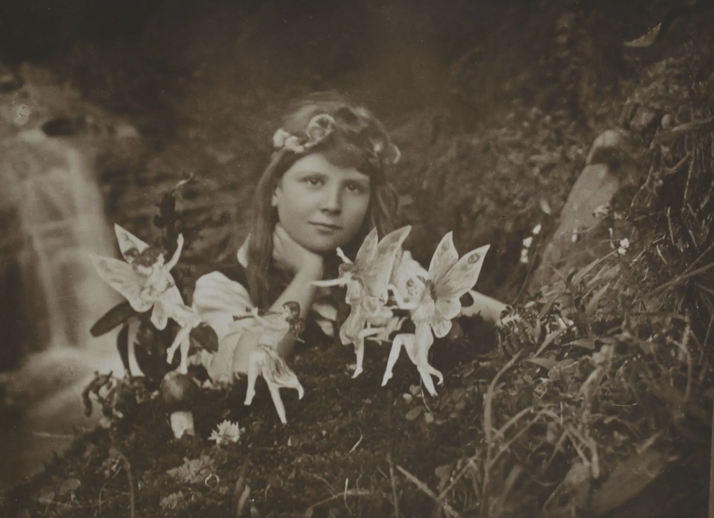 The first of the five photographs, taken by Elsie Wright in 1917