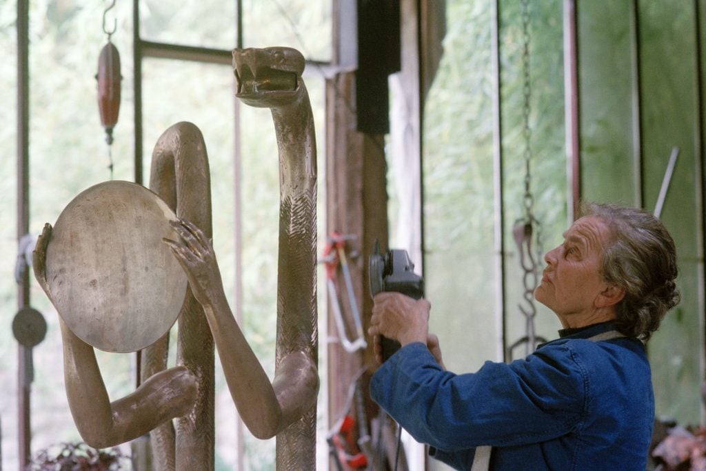 Claude Lalanne is in her studio welding metal sculptures 