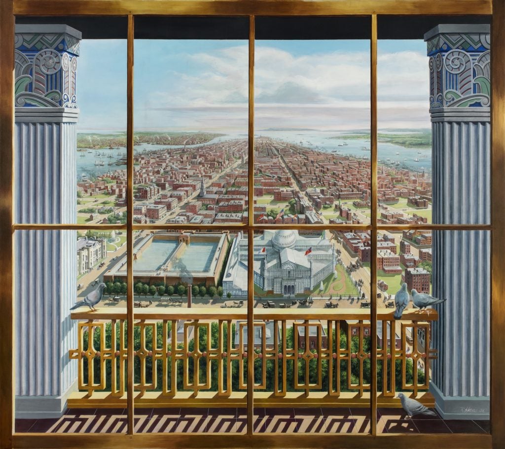 painting of a view from Latting Observatory in the mid-1800s
