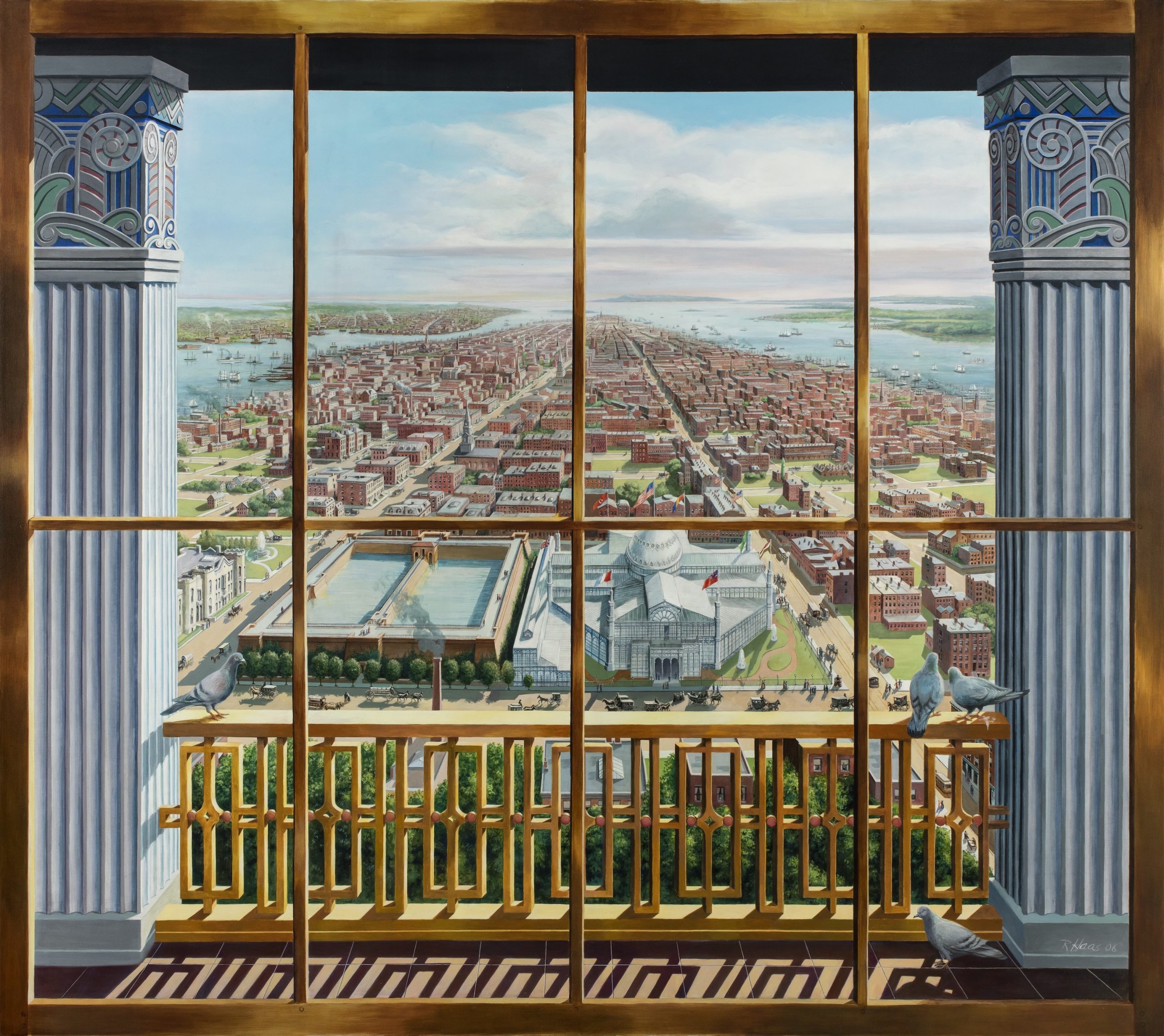 painting of a view from Latting Observatory in the mid-1800s